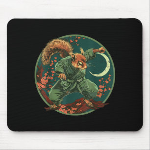 Kung Fu Squirrel Sakura Tree Mma Taekwondo Martial Mouse Pad