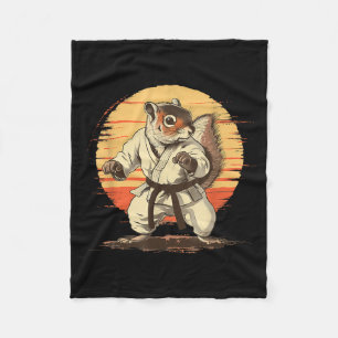 Kung Fu Squirrel Sunset Martial Arts Mma Taekwondo Fleece Blanket