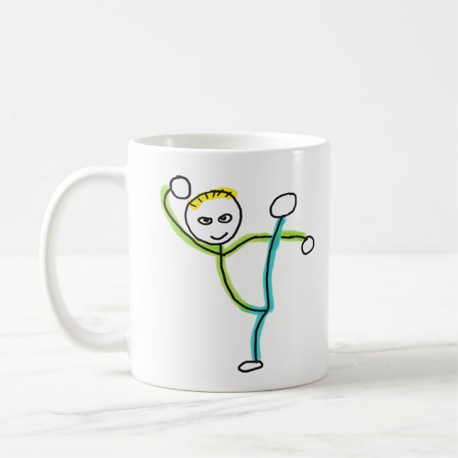 Kung Fu Stickman Coffee Mug (Left)