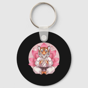 Kung Fu Tiger Lotus Flower Kickboxing Taekwondo Key Ring
