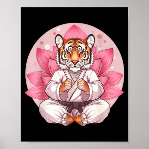 Kung Fu Tiger Lotus Flower Kickboxing Taekwondo Poster