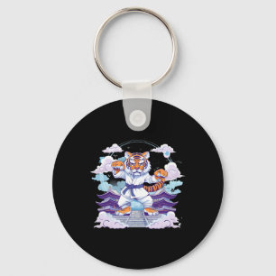 Kung Fu Tiger Pagoda Tower Judo Mma Taekwondo Kick Key Ring