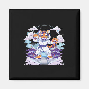 Kung Fu Tiger Pagoda Tower Judo Mma Taekwondo Kick Magnet