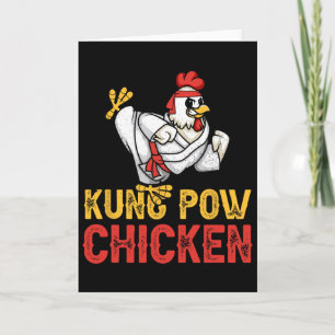 Kung Pow Chicken Funny Karate Chicken Ninja A Warr Card
