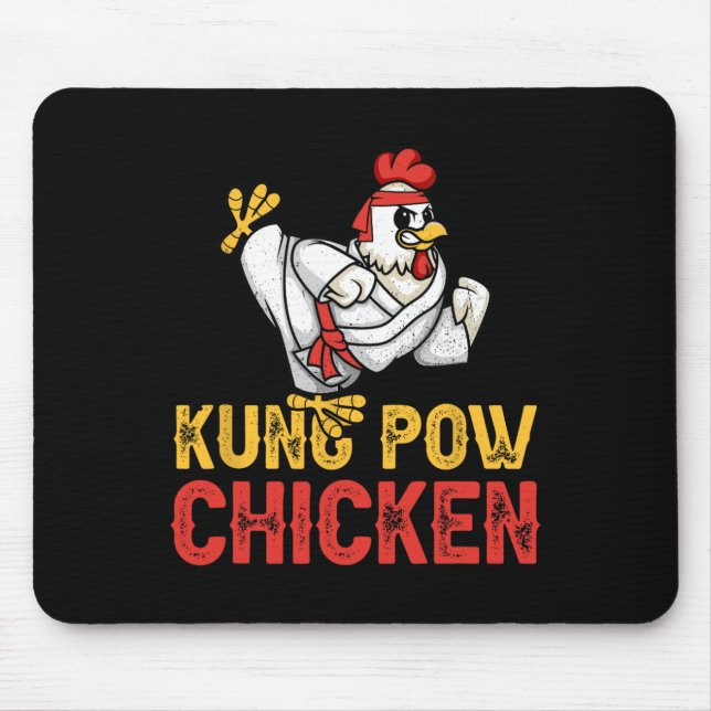 Kung Pow Chicken Funny Karate Chicken Ninja A Warr Mouse Pad (Front)