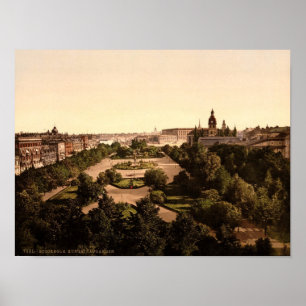 Kungstradgarden, Stockholm, Sweden, Vintage Poster