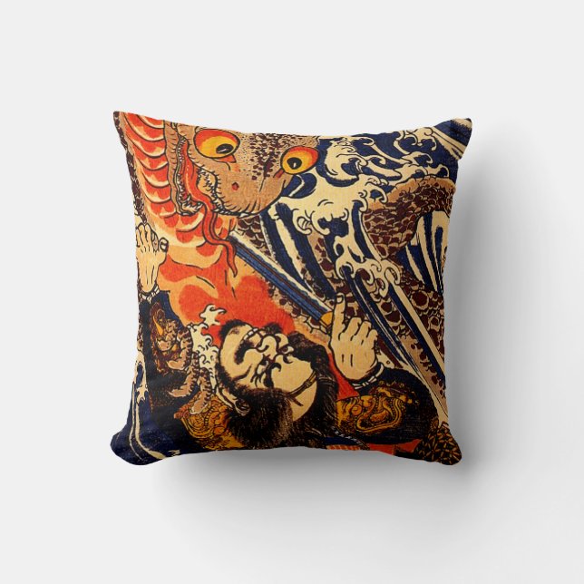 Kuniyoshi Hanagami Danjo no jo Arakage Cushion (Front)