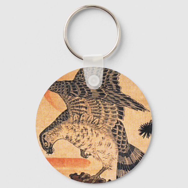 Kuniyoshi Hawk Key Chain (Front)