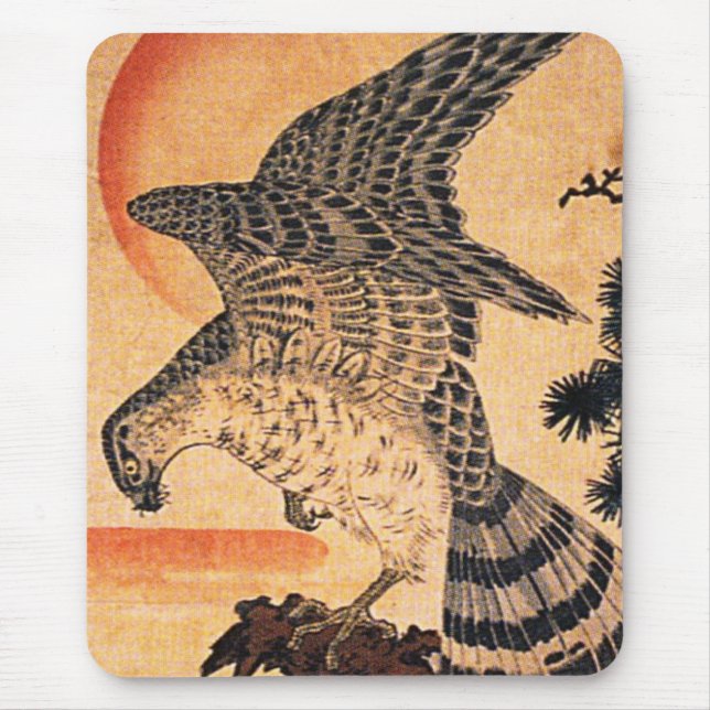 Kuniyoshi Hawk Mouse Pad (Front)