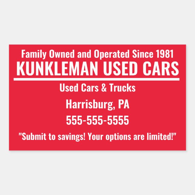 Kunkleman Family Sticker (Front)
