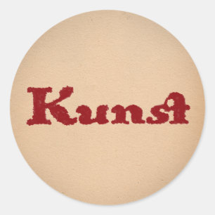 Kunst in Red Classic Round Sticker