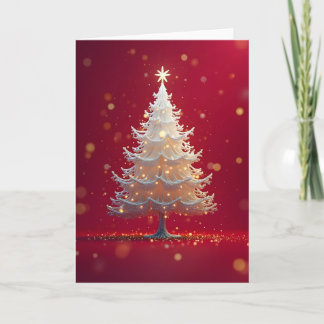Kunstvoller weißer Weihnachtsbaum Card