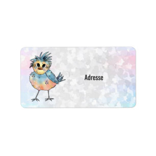 kunterbunter Vogel Label