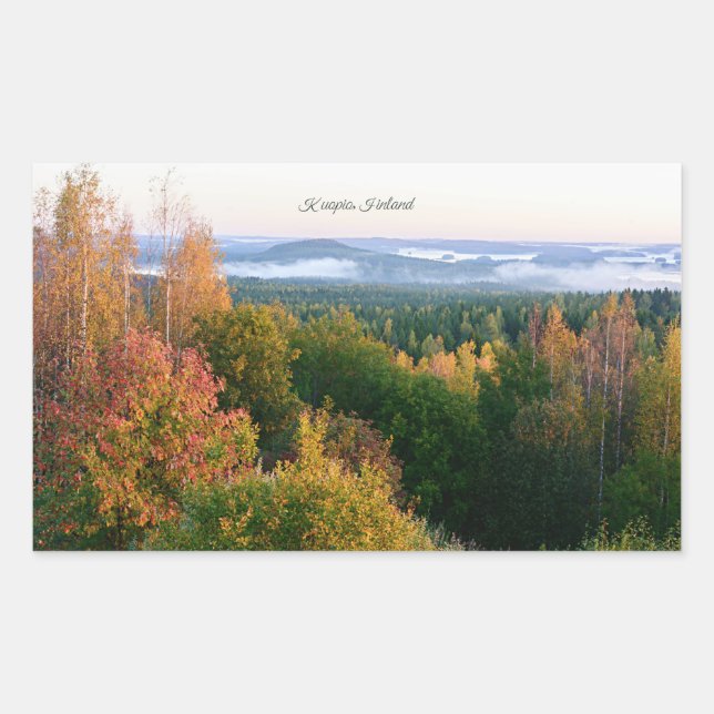 Kuopio, Finland, autumn landscape, Rectangular Sticker (Front)
