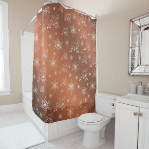 kupfer,reindeer, star, stars, snowflake, christmas shower curtain