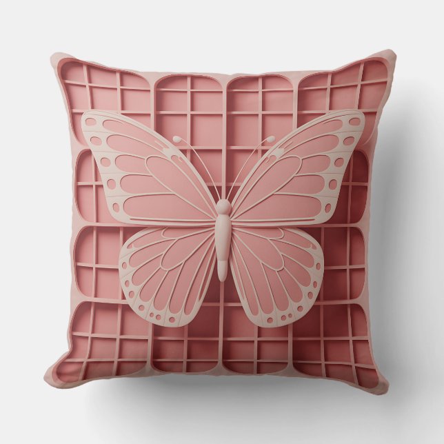 Kupu Spiral Grid 3D Batik Motif Cushion (Front)