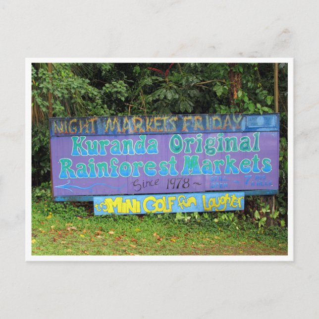 kuranda markets sign postcard (Front)