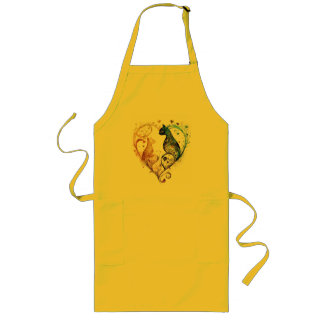 kuraudea cute cat heart-shaped whimsical Apron