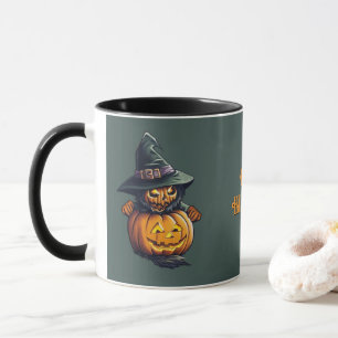 Kürbishexe im Katzenkostüm - Mug