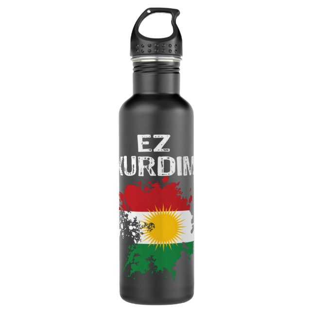 Kurden Kurdistan Newroz Kurdi Flag Her Biji Kurdis 710 Ml Water Bottle (Front)
