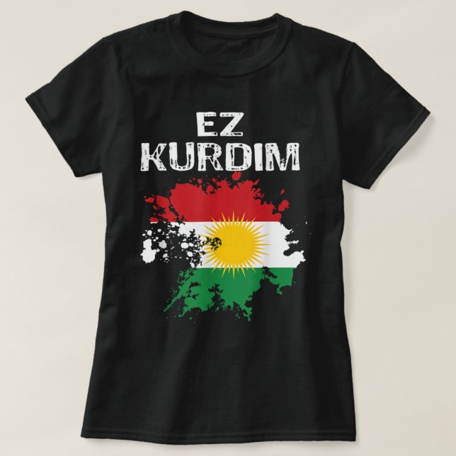 Kurden Kurdistan Newroz Kurdi Flag Her Biji Kurdis T-Shirt (Design Front)