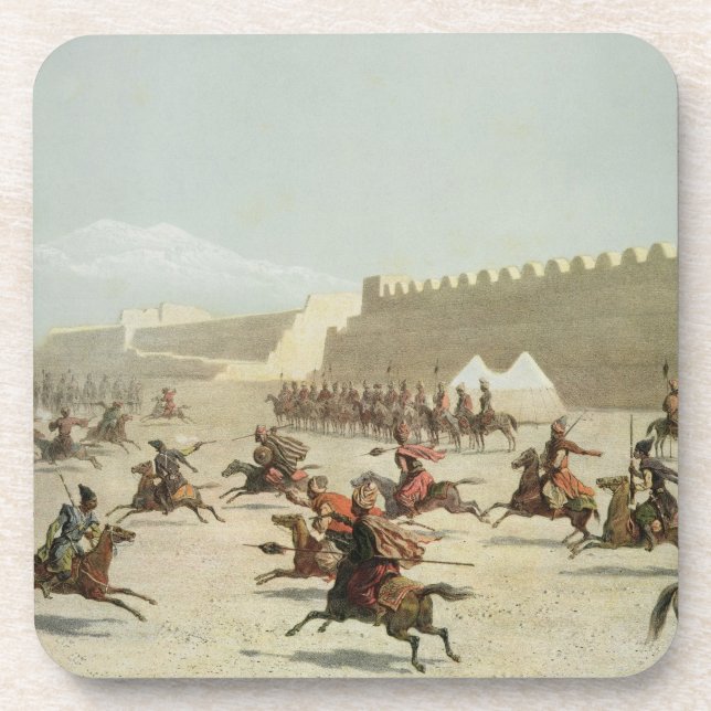 Kurdish and Tatar Warriors at Sadar Abbat, Armenia Coaster (Front)
