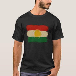 Kurdish Flag Brush Stroke Grunge Kurdistan Flag T-Shirt