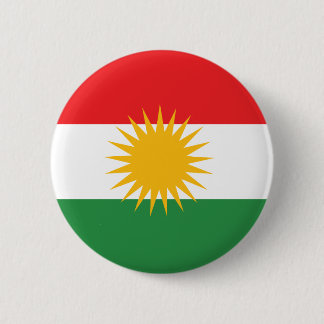 kurdish flag, drapeau kurde, kurdische Flagge 6 Cm Round Badge