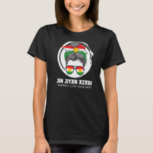 Kurdish Flag. JIN-JIYAN-AZADI Support Kurdish wome T-Shirt