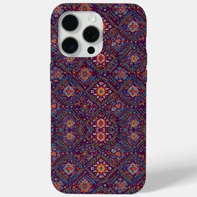 Kurdish Mosaic Floral Pattern Phone Case (Back)