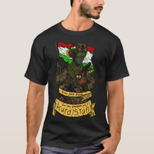 Kurdish Peshmerga. Kurdistan. Hand Drawn Art. T-Shirt