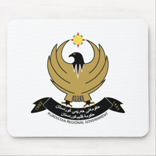 Kurdistan country coat arms symbol emblem eagle mouse pad