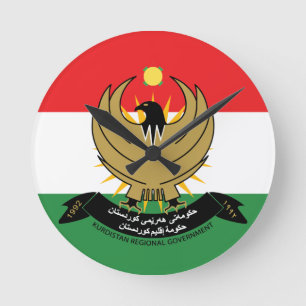 kurdistan emblem round clock