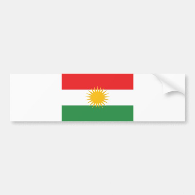 Kurdistan ethnic flag bumper sticker (Front)