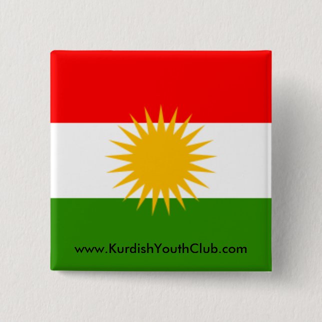 Kurdistan Flag Button (Front)
