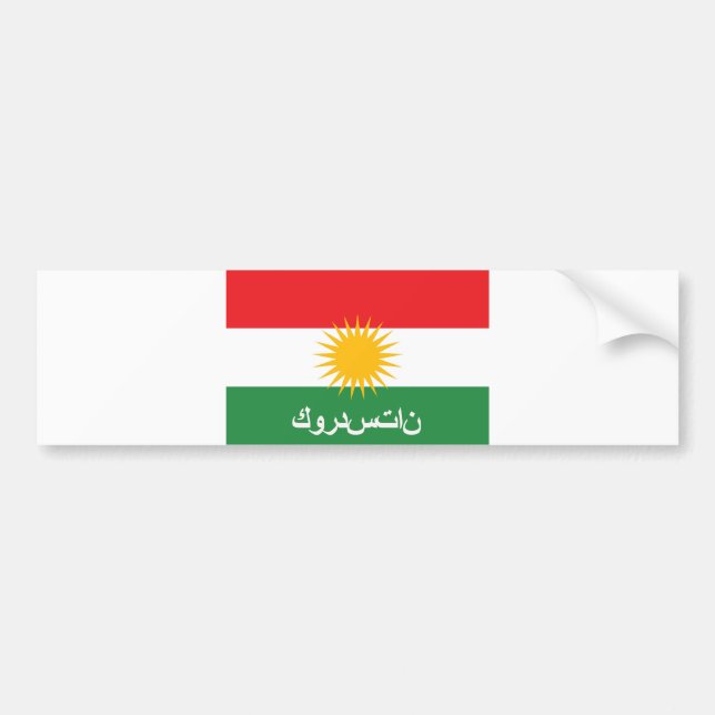 kurdistan flag country arab text name bumper sticker (Front)