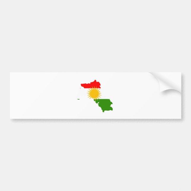 Kurdistan Flag Map full size Bumper Sticker (Front)