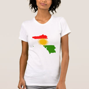 Kurdistan Flag Map full size T-Shirt