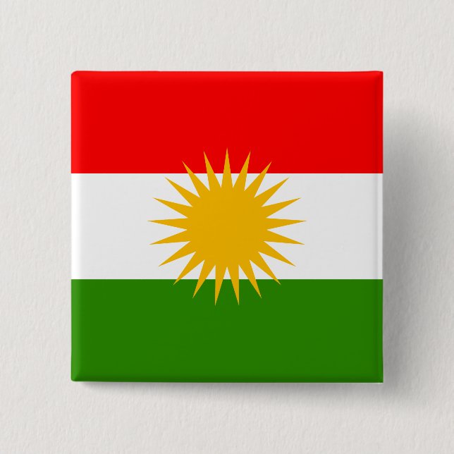 Kurdistan High quality Flag 15 Cm Square Badge (Front)