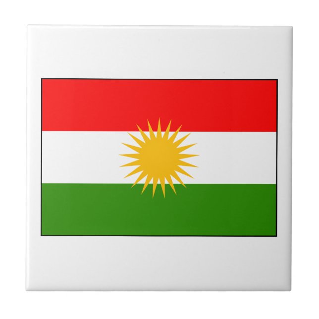 Kurdistan Iraq Flag Ceramic Tile (Front)