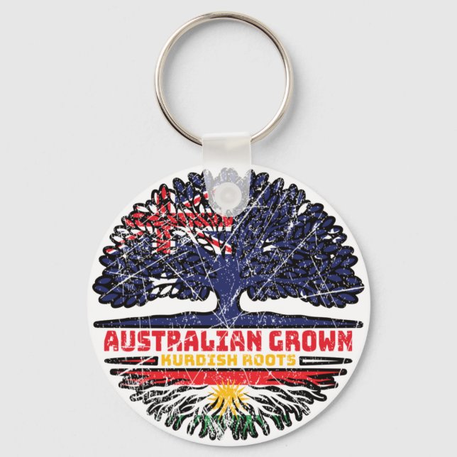 Kurdistan Kurdish Australian Australia Tree Roots Key Ring (Front)