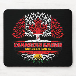Kurdistan Kurdish Canadian Canada Tree Roots Flag Mouse Pad