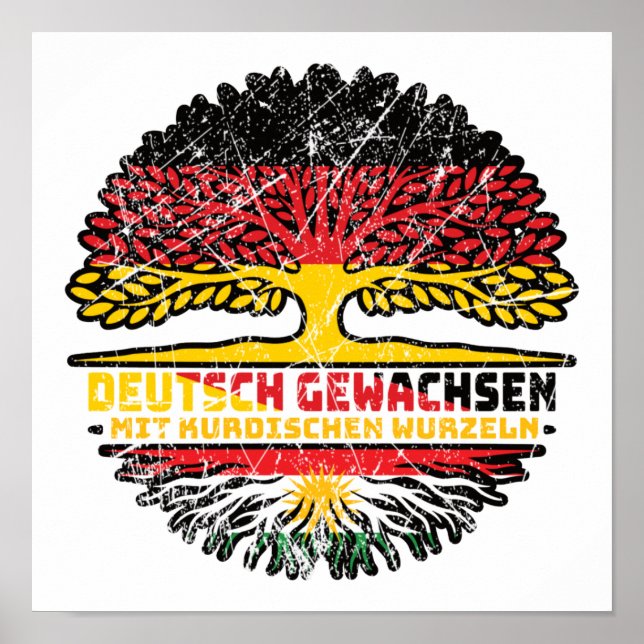 Kurdistan Kurdish Deutsch Deutschland Baum Wurzel Poster (Front)