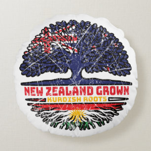 Kurdistan Kurdish New Zealander New Zealand Tree Round Cushion
