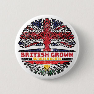 Kurdistan Kurdish Uk United Kingdom British Tree 6 Cm Round Badge