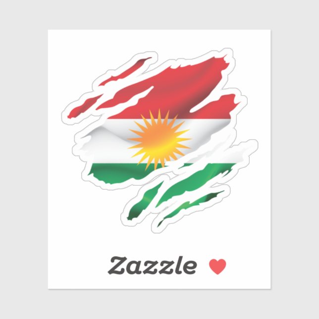 Kurdistan Ripped pride Flag (Sheet)