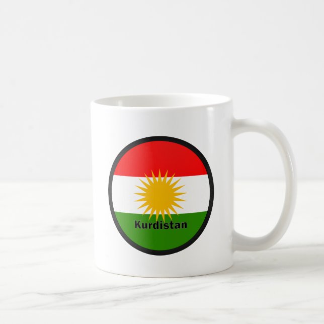 Kurdistan Roundel quality Flag Coffee Mug (Right)