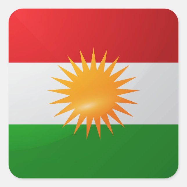 Kurdistan square glossy flag square sticker (Front)