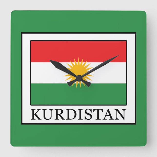 Kurdistan Square Wall Clock (Front)