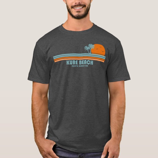 Kure Beach North Carolina Sun Palm Trees T-Shirt (Front)